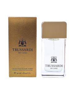 Eau de toilette (EDT) for men, My Land, Trussardi, glass, 30 ml, black and gold, 1 piece