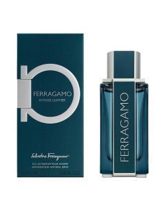Eau de parfum (EDP) for men, Intense Leather, Salvatore Ferragamo, glass, 100 ml, blue teal, 1 piece
