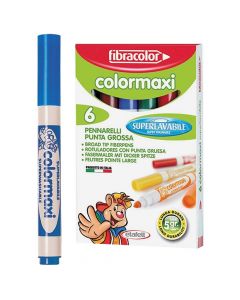 Markera me ngjyra për fëmijë, ColorMaxi, Fibracolor, plastikë, 16.8x6x1 cm, mikse, 6 copë