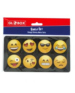 Set me letra me ngjitje, Emoji, Globox, letër, 19x10 cm, e verdhë, 8 copë
