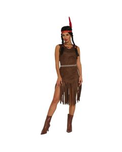 Dress Indiaan women, size 38-40, polyester, brown