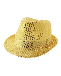 Hat sequins, polyester, gold
