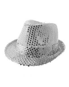 Hat sequins, polyester, silver