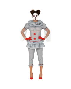 Killer clown costumes, S, grey, red