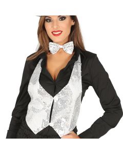 Men's silver vest with sequin sequins