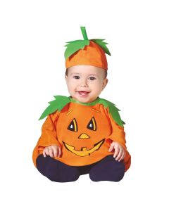 Costume, baby pumpkin, polyester, 18-24 month, orange and green