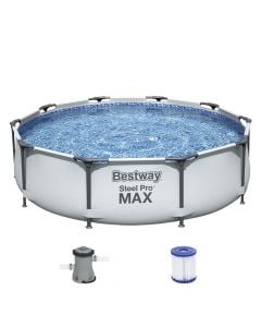 Bestway circular pool with filter pump, PVC / metal, blue, Dia. 3.66 mt x depth 76 cm