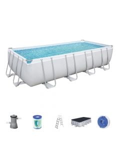 Bestway pool with filter pump, PVC / metal, gray, 4.04 mt x 2.01 mt x depth 1 mt