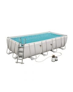 Bestway pool with filter pump, PVC / metal, gray, 5.49 mt x 2.74 mt x depth 1.22 mt