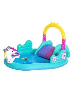 Swimming pool for children with slides and games, PCV, Blue color, 2.74 mt x 1.98 mt x 1.37 mt