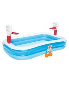 Children's pool with basketball game, PCV, Blue color, 2.51 mt x 1.68 mt x 1.02 mt
