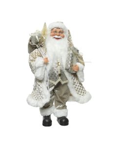 Babagjysh dekorues, poliestër, e bardhë / floriri, 30 cm