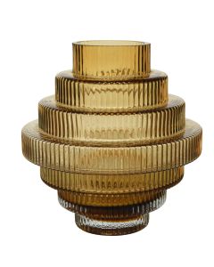 Vazo dekoruese, qelqi, floriri, Dia. 16 x 17.5 cm