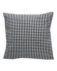 Decorative pillow with squares, polyester, white + black, 50x50 cm