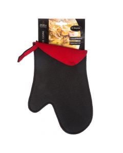 Kitchen glove, polyester, red/black, 25x18 cm