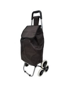Shopping bag 3 wheels, metalic construction / polyester, different colors, 25x91 cm