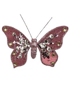 Flutur dekoruese, rozë, 16x11 cm