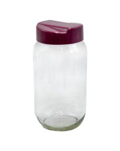 Jar, Aqua, Glass/PP, clear/purple, 1000 cc