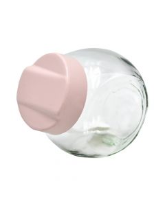 Jar, Aqua, Glass/PP, clear/pink, 750 cc