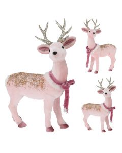 Kafshë dekoruese, Drer, polisteren, rozë, 38 cm