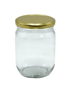 Storage jar, with lid, glass, clear, 500 cc