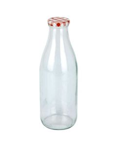Shishe uji/qumështi, qelq, transparente, 1 lt