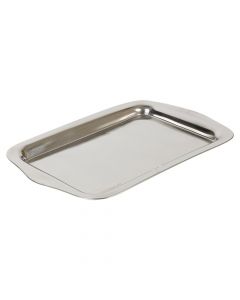 Serving tray, stainless steel, silver, 43x30 cm