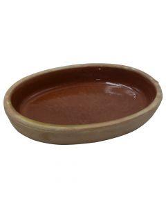 Oval-shaped clay casserole (PK 4), ceramics, coffee, Dia. 18 cm