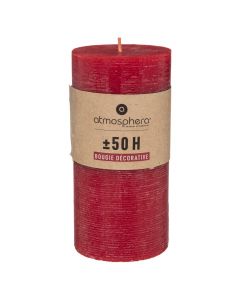 Candle, paraffin, red, dia.6.8xH14cm