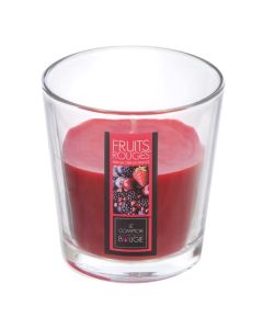 Scented candle, paraffin/glass, red, 90gr