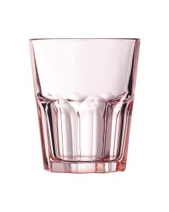 Water glass with colors Granity, tempered glass, pink, 350 cc