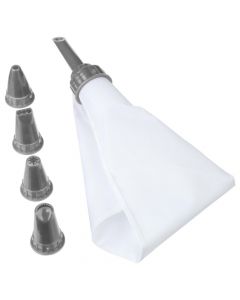 Filling cream cones for cakes with 5 heads, plastic, different colors, 14.5x32 cm