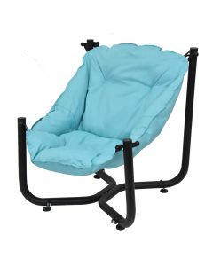 Relax chair, metalic / polyester, sky blue, 69x70xH85 cm