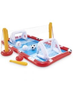 Pishinë qëndër lojrash për fëmijë Intex Action Sports, mosha 2+, PVC, kuqe, 325x267x102 cm