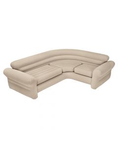 Komardare divan me kënd Intex, PVC, bezhë, 257x203x76 cm