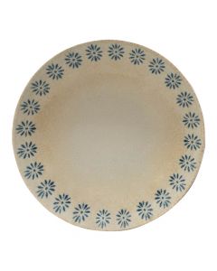 Konos flat plate, porcelain, beige with decor, Dia.28 cm