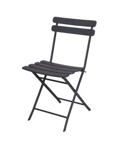Folding chair, metal, anthracite gray, 24x13x80 cm