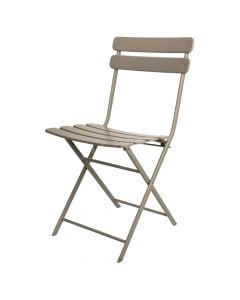 Folding chair, metal, brown, 24x13x80 cm