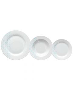 Plates set Web (PK 18), porcelain, white, Dia.27-22-19 cm