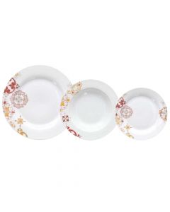 Plates set Gilda (PK 18). porcelain, white, Dia.27-22-19 cm