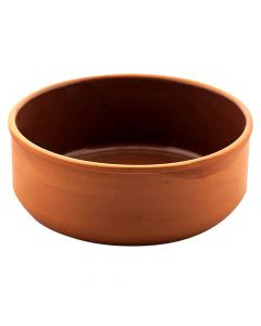 Circular clay pot, ceramic, brown, 14,5x4 cm / 0.5L