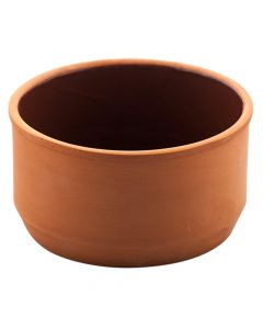 Circular clay pot, ceramic, brown, 19x6 cm / 1L