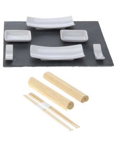 Set per sushi (PK 11), gur/porcelan, e bardhe, 30x24 cm