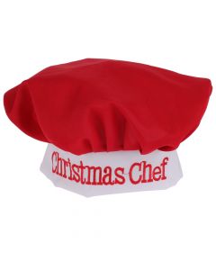 Kapele shef kuzhine Christmas, poliestër, e kuqe / e bardhë, 20x29 cm