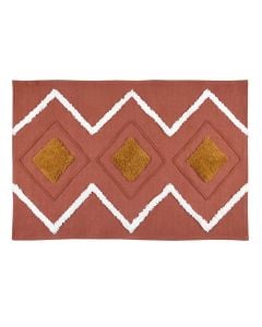 Taweva carpet, cotton, brick brown, 60x90 cm
