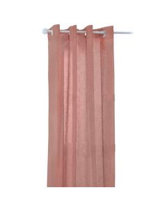 Paloma thin curtain with rings, polyester, brick brown, 140x260 cm