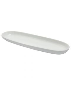 Long antipasta plate, porcelain, white, 35x11 cm