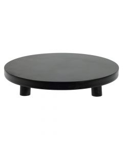 Tavolinë shërbimi, dru natyral, e zezë, Dia.40x7 cm