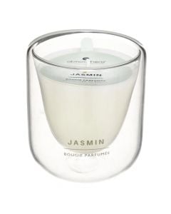 Qiri aromatik Jasmin, parafinë/qelq, e bardhë, Dia8xH9 cm