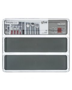 Shelf organizer, PET/TPE, gray + transparent, 40x32x4.7 cm